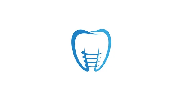 プリントクリエイティブ歯科ケア クリーンブルー歯ロゴデザインシンボルイラスト — ストックベクタ