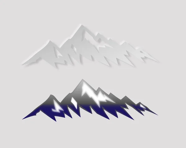 Créatif Neumorphique Abstrait Montagne Vecteur Neige Hiver Pic Icône Conception — Image vectorielle