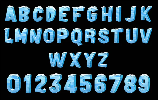 Conjunto Creativo Alfabeto Con Diseño Nieve Signo Vector Símbolo Ilustración — Vector de stock