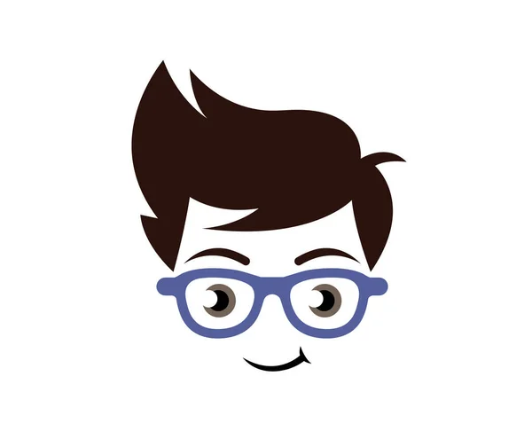 Geek Boy Face Γυαλιά Σχεδιασμός Διάνυσμα Σύμβολο Εικονογράφηση Αρχείου — Διανυσματικό Αρχείο