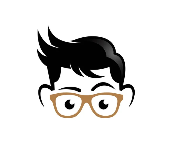 Geek Gesicht Brille Vektor Symbol Ikone Illustration Stock Illustration — Stockvektor