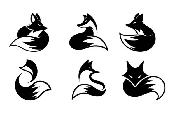 Kreatywne Abstrakcyjne Lisy Zbiór Zestaw Logo Wektor Symbol Ikony Ilustracja Wektor Stockowy