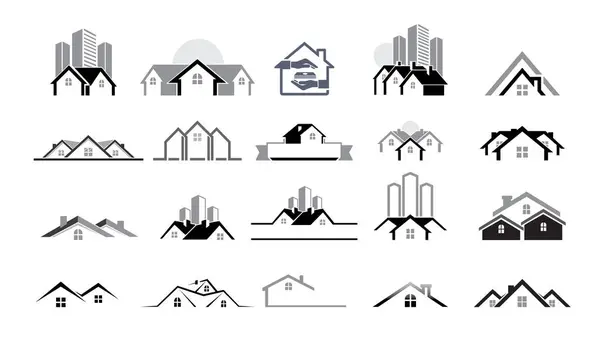 Creative Abstract Building Houses Coleção Logo Vector Design Ilustração Gráficos Vetores
