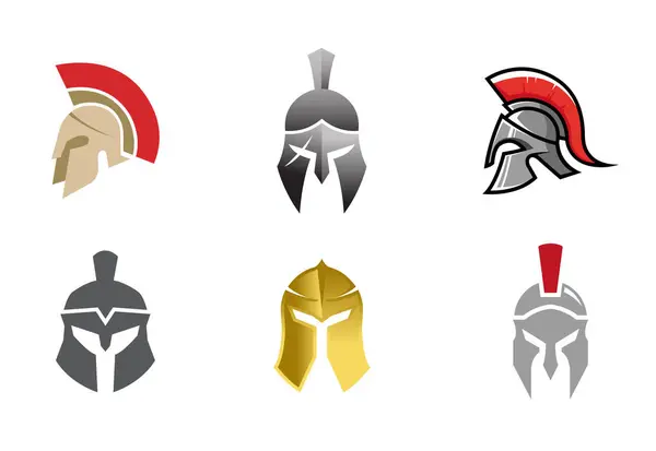 Creative Spartan Helmet Collection Logo Symbol Wektor Projektu Ilustracja Ilustracja Stockowa