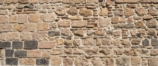 Ιστορικό Τείχος Της Πόλης Παλιά Πέτρινη Υφή Τοίχου — Φωτογραφία Αρχείου