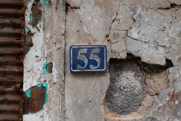 Número Sinal Número Casa Cinquenta Cinco Símbolo — Fotografia de Stock
