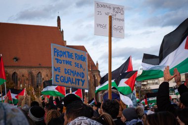 Berlin, Almanya - 4 Kasım: Berlin 'de Özgür Filistin Gösterisi