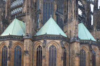 Prag, Çek Cumhuriyeti - Ocak 2024: Prag 'daki St. Vitus Katedrali' nin Ayrıntıları.