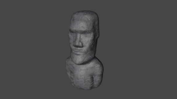 Escultura Digital Una Estatua Moai Isla Pascua — Vídeo de stock