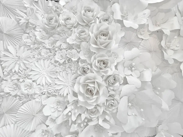 Beyaz Güller Arka Plan Doku Düğün Arkaplanı Için Güzel Beyaz — Stok fotoğraf