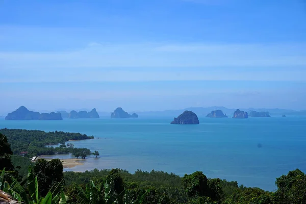 Khao Thong Hill View Krabi Thailand Чудове Море Маленьким Островом — стокове фото