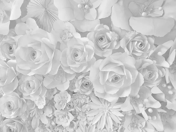 Beyaz Güller Arka Plan Doku Düğün Arkaplanı Için Güzel Beyaz — Stok fotoğraf