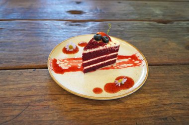 Kırmızı kadife kek, seçici odaklanma