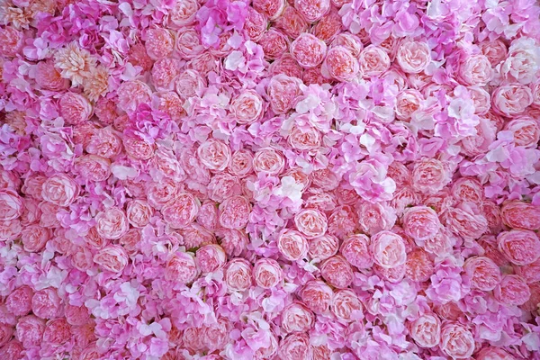 Düğün Sevgililer Günü Için Pembe Güller Arkaplanı Renkli Çiçekler Arka — Stok fotoğraf
