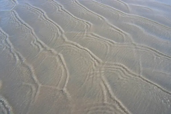 Písek Vlnky Pláži Pozadí Textury — Stock fotografie