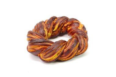 Pritzel, fırın beyaz arka planda izole edilmiş. Fırın ürünleri stüdyo fotoğrafçılığı