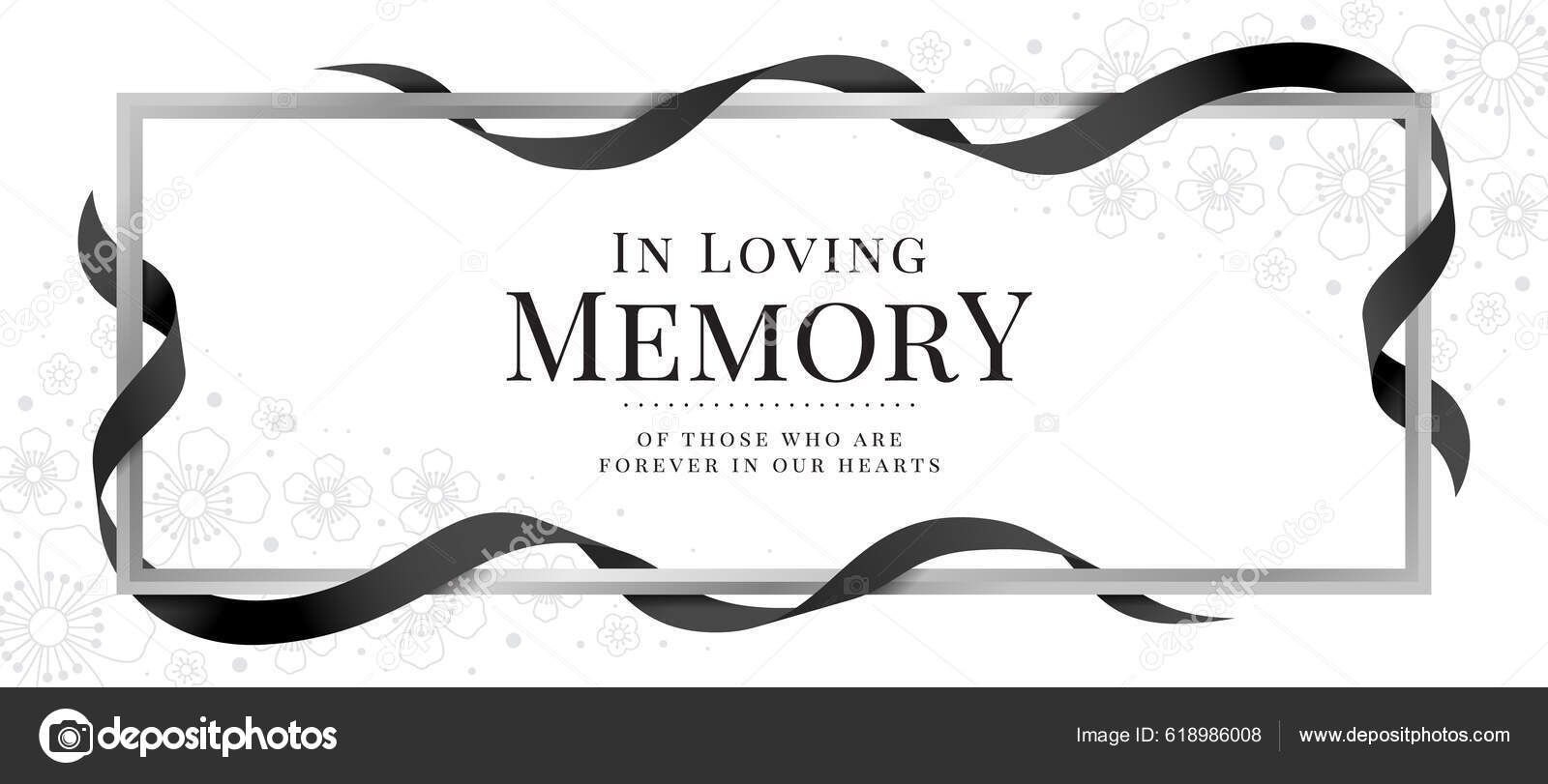 Loving Memory Those Who Forever Our Hearts Text Frame Black Stock