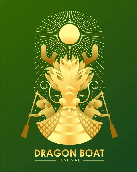 Dragon Boat Festival Gold Front Dragon Boat Boater Sun Light Vector Graphics