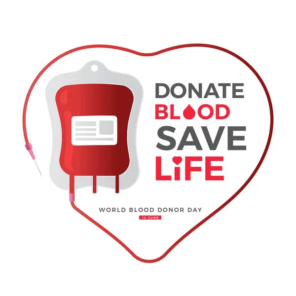 Dia Mundial Sangue Doador Doe Sangue Salvar Vida Texto Saco Ilustrações De Stock Royalty-Free