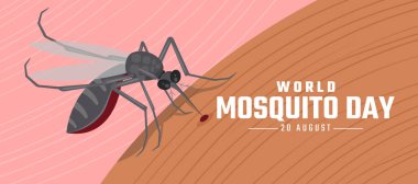 Dünya Sivrisinek Günü - Sivrisinek soyut çizgiler eğri doku tasarımı ile insan derisine kan içti