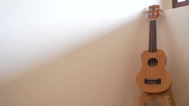 Ukulele Μουσικό Εξοπλισμό Century Μοντέλο Δεν 201 Κιθάρα — Αρχείο Βίντεο