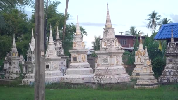 Buddyjska Świątynia Spokojnym Otoczeniu Zapraszająca Medytacji Tajlandii — Wideo stockowe