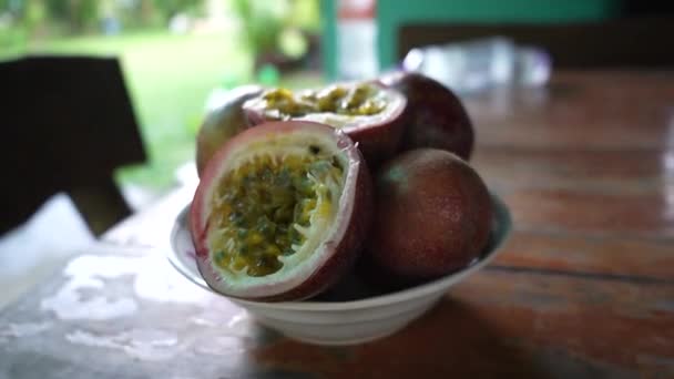 Fruta Pasión Granja Fresca Orgánica — Vídeo de stock