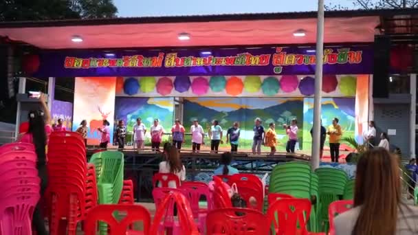 Próba Wykonania Tajskiego Pokazu Tańca Grudnia 2023 Buriram Tajlandia — Wideo stockowe