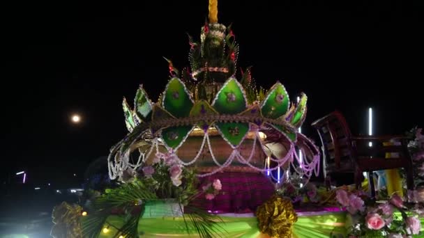 Krathong Tävling Skapa Loy Krathong Day Mest Populära Festivaler Thailand — Stockvideo