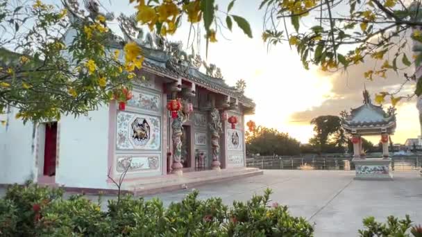 Κινέζικο Ιερό Στο Lahansai Δεκεμβρίου 2023 Μπουριράμ Ταϊλάνδης — Αρχείο Βίντεο