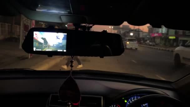 Αυτοκίνητο Dashcam Απευθείας Σύνδεση Στην Οδική Κυκλοφορία Τις Μεταφορές Την — Αρχείο Βίντεο