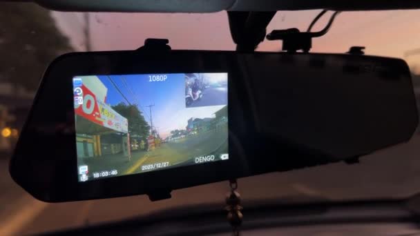 Carro Dashcam Line Trânsito Rodoviário Transporte Tecnologia Fev 2024 Buriram — Vídeo de Stock