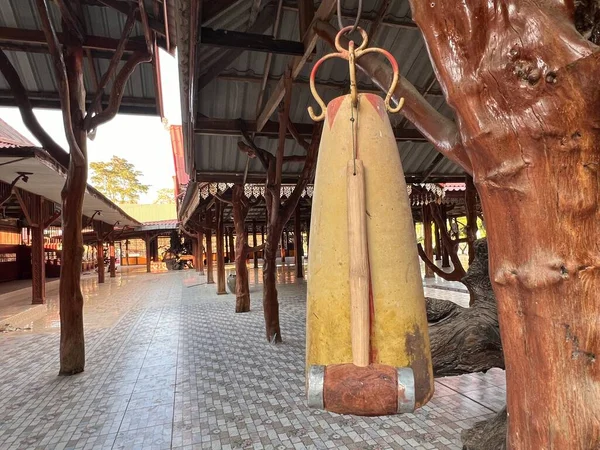Ancient belfry bell tower ring bell tradition Thai temple at wat kanlayanadham , wat Nongki