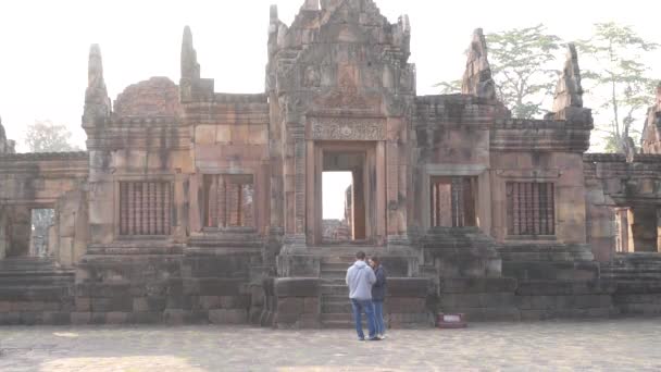 Antiguo Templo Khmer Prasat Muang Tam Castillo Muang Tam Cerca — Vídeos de Stock