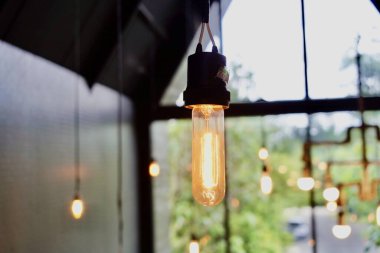 Retro lamba stili dekorasyon kapalı ev arka planı.