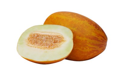 İzole edilmiş Tayland Taze Karpuz Meyvesi Sağlık İçin Temiz Beyaz Arkaplanda Gösterildi