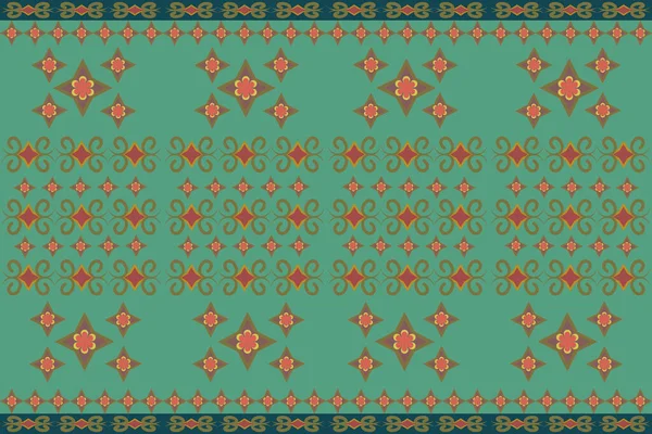 伝統的な民族幾何学的なファブリックシームレスパターン — ストックベクタ