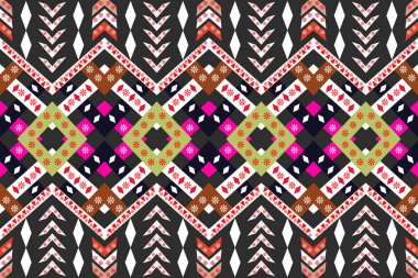 Traditional ethnic embroidered  black  fabric pattern