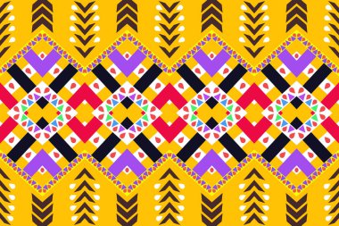 Traditional ethnic embroidered yellow fabric pattern for cloth,background,and dress design