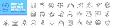 Martin Luther King icons. MLK icon set. clipart