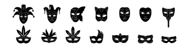 Maschera Carnevale Vettore Maschera Silhouette Illustrazione Stock