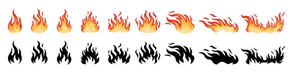 Tűzláng Ikon Tűzvektor Illusztráció Vektor Grafikák