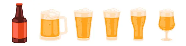 Bicchieri Birra Pronti Bicchieri Birra Diversi Grafiche Vettoriali