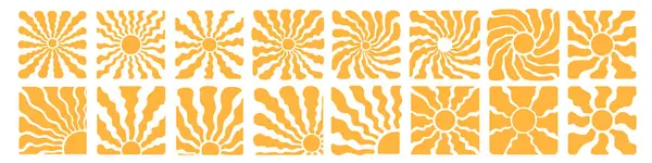 Groovy Sunburst Matisse Sonnenhintergrund Stockillustration