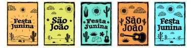 Festa Junina Poster tarzı. Festa Junina poster tahtası.
