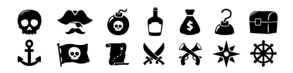 海賊アイコン 描かれた海賊シンボル ストックベクター