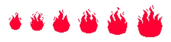 Icono Fuego Estilo Píxel Rojo Píxel Bola Fuego Arte Ilustraciones De Stock Sin Royalties Gratis