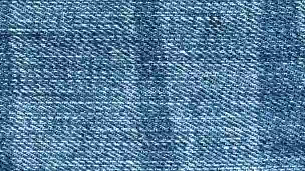 Textura Jeans Parar Vídeo Movimento Clipe Estoque Com Animação Tecido — Vídeo de Stock