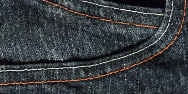 Tasche Auf Jeans Textur Archivfoto Von Hochwertigem Stoff — Stockfoto