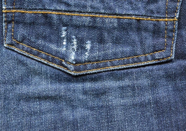 Tasche Auf Jeans Textur Archivfoto Von Hochwertigem Stoff — Stockfoto